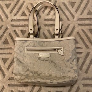 Coach purse with metallic